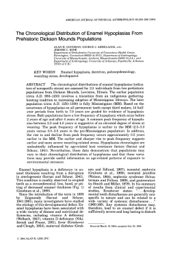 The chronological distribution of enamel hypoplasias