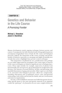 Genetics and Behavior in the Life Course