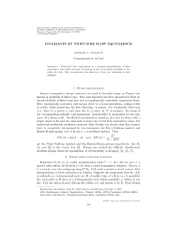 INVARIANTS OF TWIST-WISE FLOW EQUIVALENCE 1. Flow