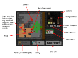 Ability Ability (no valid targets) End turn Options Current dungeon