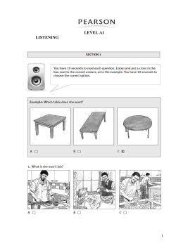 LEVEL A1 LISTENING READING Read each text and put a cross (X