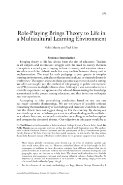 Role-Playing Brings Theory to Life in a Multicultural Learning