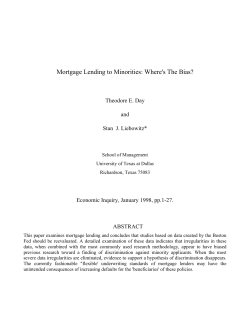 Mortgage Lending to Minorities - The University of Texas at Dallas