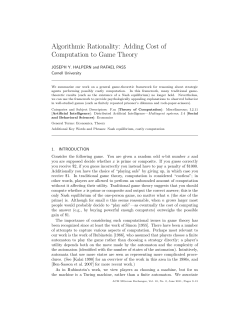 Adding Cost of Computation to Game Theory