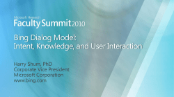 Bing Dialog Model: Intent, Knowledge, and User Interaction
