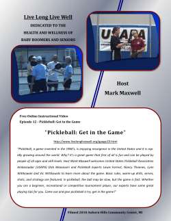 "Pickleball: Get in the Game" Live Long Live Well Host Mark Maxwell