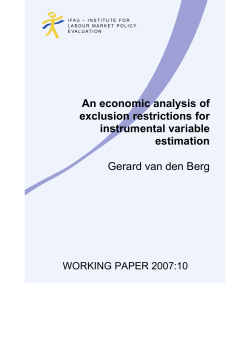 An economic analysis of exclusion restrictions for