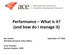 Performance - Disability Employment Australia