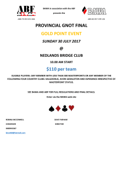 PROVINCIAL GNOT FINAL GOLD POINT EVENT $110 per team