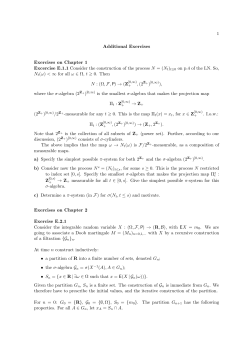 1 Additional Exercises Exercises on Chapter 1 Excercise E.1.1
