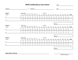 Bocce Scoring Sheet