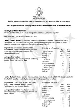 Let`s get the ball rolling with the #TWamazeballs Summer Menu