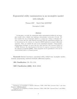 Exponential utility maximization in an incomplete market
