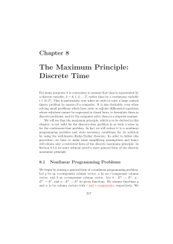 The Maximum Principle: Discrete Time