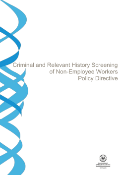 Draft SA Health Policy Directive on Criminal and Relevant History