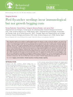 Pied flycatcher nestlings incur immunological but not growth