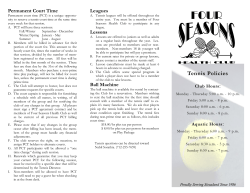 Tennis Policies - Four Seasons Health Club