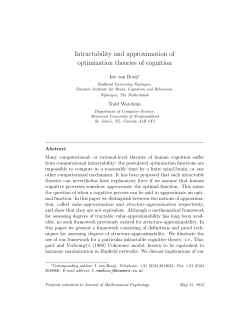 Intractability and approximation of optimization theories of cognition
