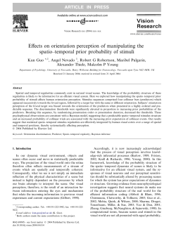 Effects on orientation perception of manipulating the spatio