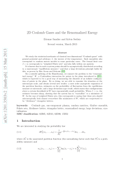2D Coulomb Gases and the Renormalized Energy