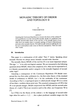 Monadic theory of order and topology II