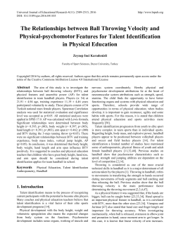 The Relationships between Ball Throwing Velocity and Physical