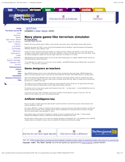 Navy plans game-like terrorism simulator