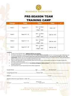 Letter - Mandarin Badminton Club