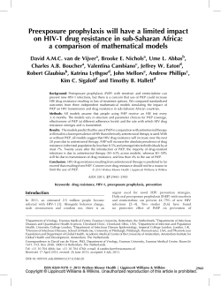 Preexposure prophylaxis will have a limited impact on HIV