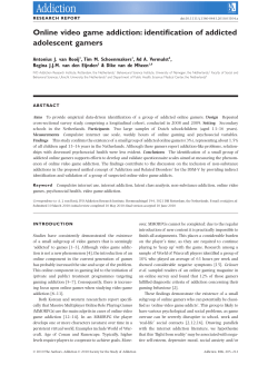 Online video game addiction: identification of addicted adolescent