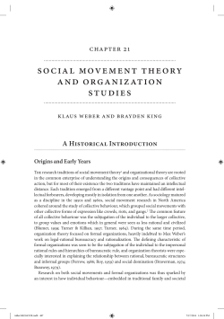 Social Movement Theory and Organization Studies