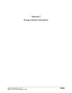 Appendix I &ndash; Energy Intensity Tables
