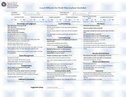 Local Officials On-Field Observation Checklist