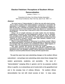 Election Fetishism: Perceptions of Southern