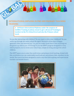 international diploma in pre and primary teachers training