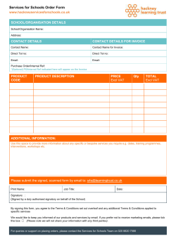 TLT Report 1 - Hackney Services for Schools