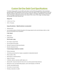 Custom Del-One Debit Card Specifications - Del