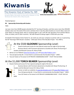 At the $500 GLOOMIE Sponsorship Level: At the $1,000 TORCH