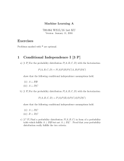 Exercises 1 Conditional Independence I [3 P]