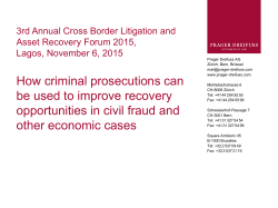 3rd Annual Cross Border Litigation and Asset Recovery Forum 2015