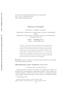 Epi-Cesaro Convergence - Iranian Journal of Mathematical