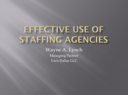 May 2014 (Effective Use of Staffing Agencies)