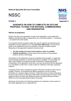 Stage 2 Outline Proposal Guidance