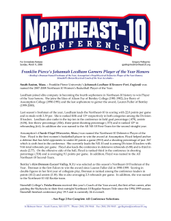 Franklin Pierce`s Johannah Leedham Garners Player