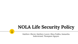 NOLA Life Security Policy