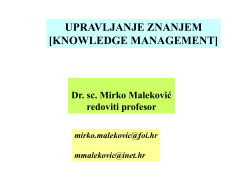 Prof.dr.sc. Mirko Maleković - Knowledge management