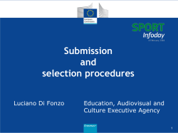 Submission and selection procedures
