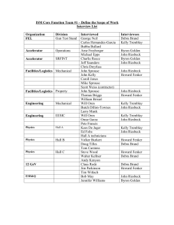 ISM Core Function Team #1 &ndash; Define the Scope of