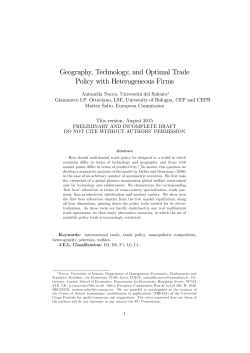 Geography, Technology, and Optimal Trade Policy with