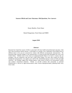 Season of Birth and Later Outcomes